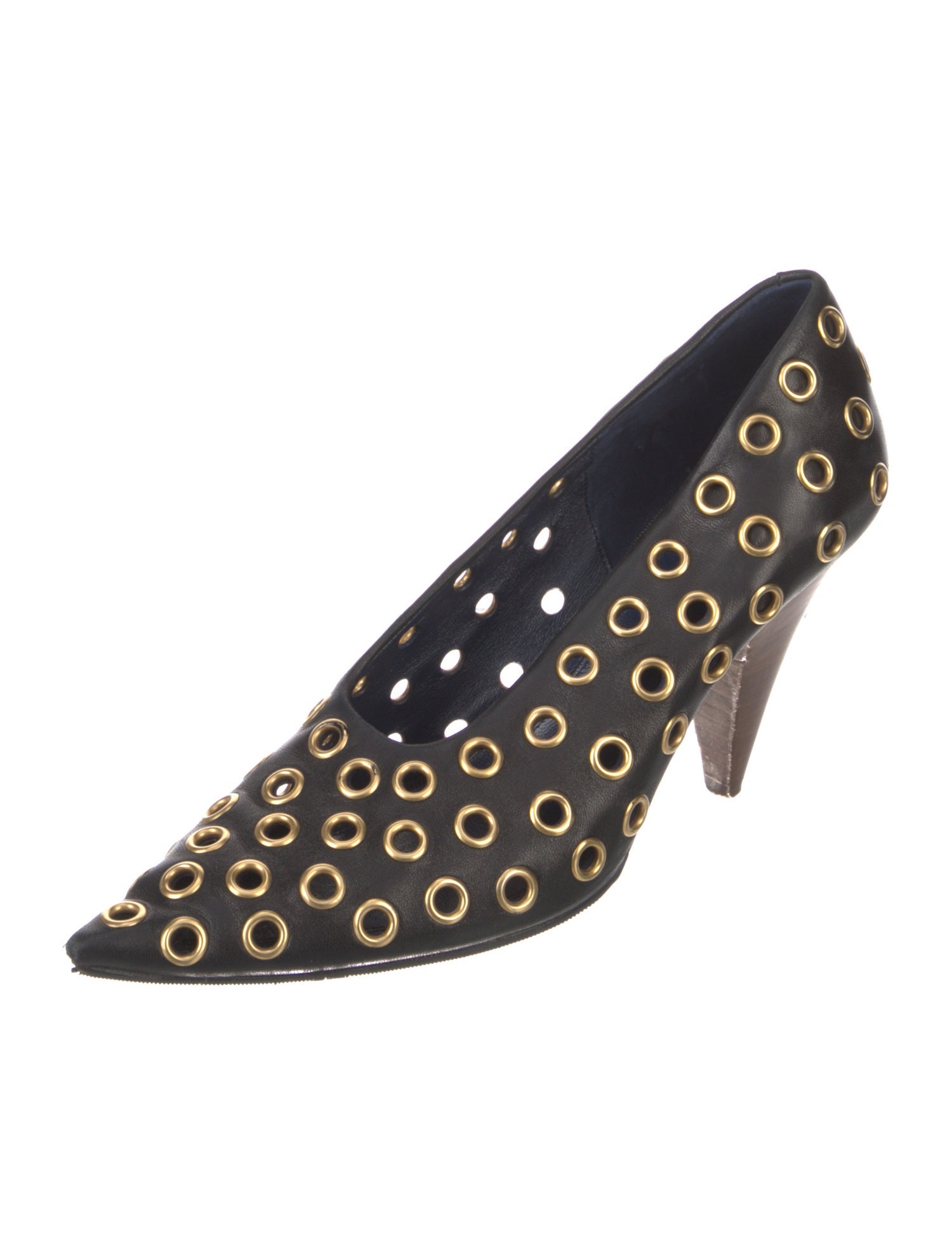 Celine Leather Studded Accents Pumps